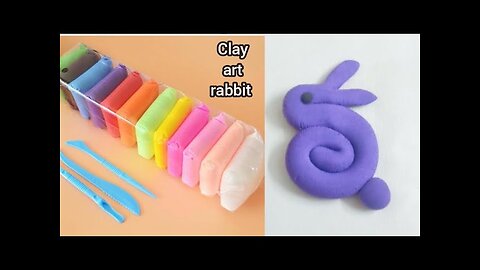How to make animals with clay/Clay art rabbit/make a rabbit toy with clay/ useful idea..