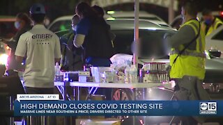 Tempe COVID testing site temporarily closed as demand skyrockets