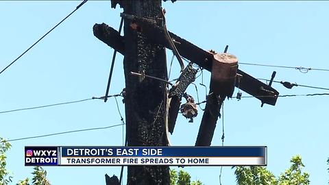 Transformer fire spreads to Detroit home, destroying cars