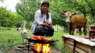 Grandma Sajda Made Three-Sister Stuffing-Azerbaijani Cuisine