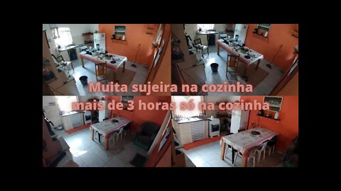 Faxina na cozinha muita sujeira. Rotina de dona de casa