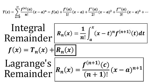Infinite Sequences and Series: Formulas for the Remainder Term in Taylor Series
