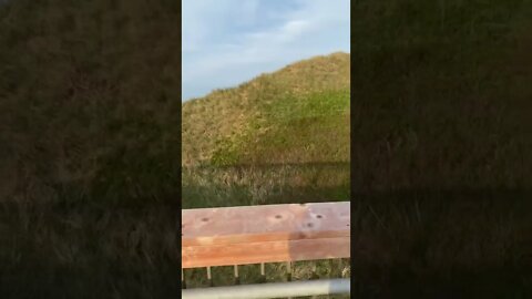 Walking by a large sand dune on PEI