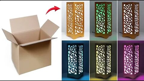 Cardboard Table lamp making Lighting lamp corner Flower vase Paper Lighting lamp making