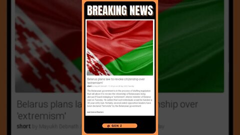 Latest Reports: Belarus plans to revoke citizenship over 'extremism' #shorts #news