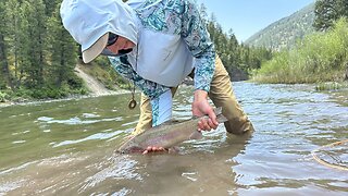 fly fishing Montana from our raft