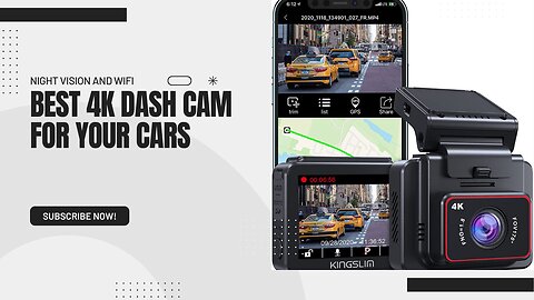 Kingslim D54K Dash Cam with WiFi Front Dash Camera for Cars with GPS