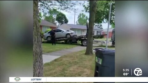 Landscaper hit by car