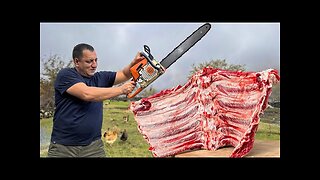 Huge Beef Ribs Cooked in the Oven! Popular Dish in the Village of Azerbaijan