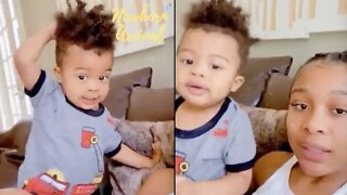 Lil Baby & Jayda Son Loyal Interrupts Mommy's Speech! 😳