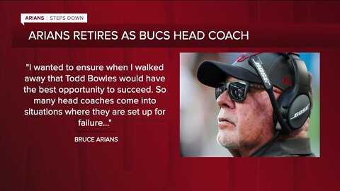 Bruce Arians stepping down as head coach of the Buccaneers