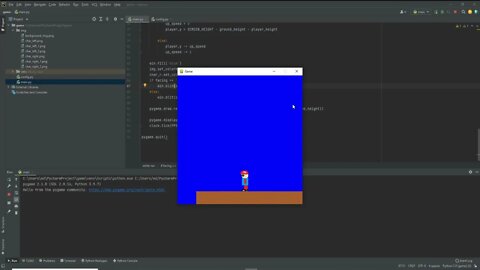 Pygame Tutorial part 2 | 2021 | Adding a background and making player fall