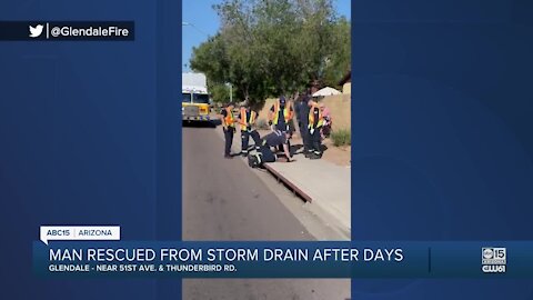Man rescued from Glendale storm drain after several days