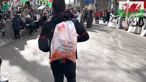 March for Palestinian Land, Queen Street, Cardiff Wales