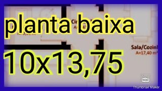 planta baixa de casa de( 137metros quadrados) 10x13,75