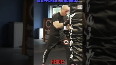 Heroes Training Center | Kickboxing "How To Double Up" Hook & Uppercut & Uppercut & Round 2 #Shorts