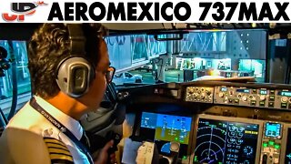 AeroMexico Resumes BOEING 737MAX Service | Cockpit Takeoff from Mexico