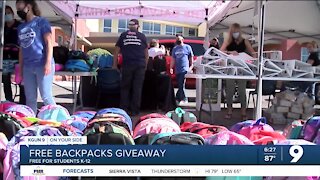 Salvation Army hands out free backpacks filled with supplies