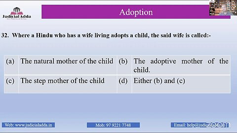 Class 28- Important MCQs on Hindu Law