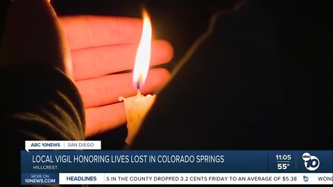 Vigil held in Hillcrest to honor victims of Colorado Springs LGBTQ club shooting