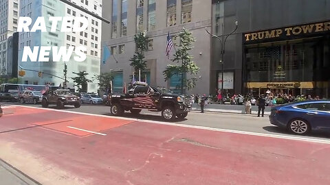 Motorcade and Crowds Outside Trump Tower Following Assassination Attempt