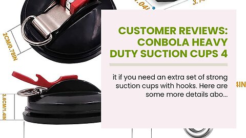 Buyer Feedback: CONBOLA Heavy Duty Suction Cups 4 Pieces with Hooks Upgraded Car Camping Tie Do...