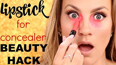 Red Lipstick to Cover Dark Under Eye Circles Pinterest Beauty Hack Tested | Angela Lanter