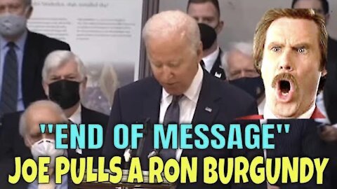 Joe Biden pulls a Ron Burgundy, reading instructions