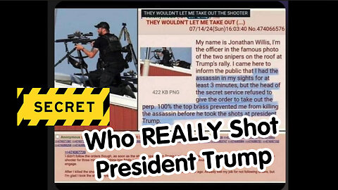 Secret Service Set Up And Who REALLY Shot President Trump - July 18..