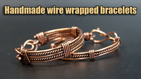 Handmade wire wrapped bracelets. Copper wire jewelry.
