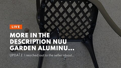 More In The Description Nuu Garden Aluminum Bistro Set 3 Piece Outdoor Weather Resistant Patio...