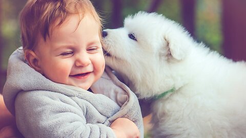 Puppy Trying to Kiss Little kid ❤️❤️-Pets Class Part 86