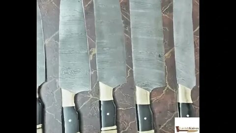 Damascus Steel Knives Set in Maine #shorts #knives #knife