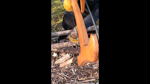 Making fire torches with pine resin