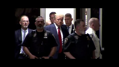 Former President Trump seen in court hallway prior to his arraignment