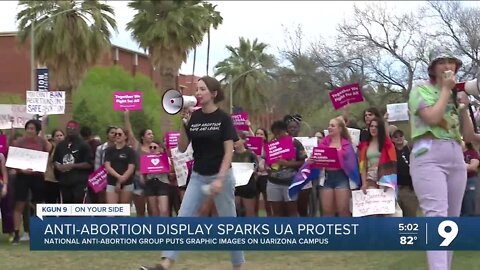 Graphic anti-abortion display at UArizona sparks counterprotest from students
