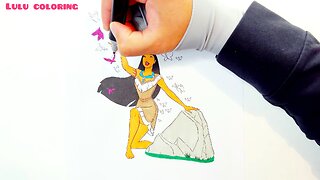 Pocahontas | Coloring Disney Princess #art #craft #Drawing.