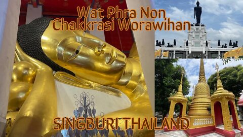 Wat Phra Non Chakkrasi Worawihan - Singburi Thailand - 46 M Reclining Buddha
