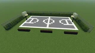How to easily build a basketball court in Minecraft (tutorial)