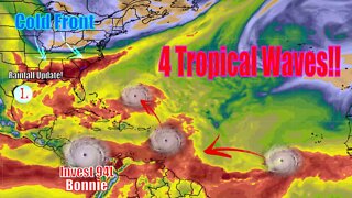 4 Tropical Waves Coming! Invest 94l Update - The WeatherMan Plus Weather Channel