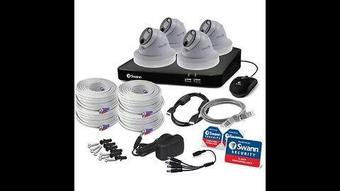 Swann Home Security Camera System with 1TB HDD, 4 Channel 4 Cameras, 1080p HD Wired Surveillanc...