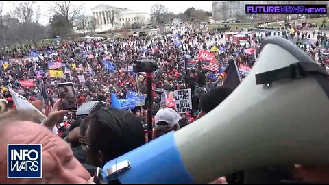 Video Proof- Alex Jones Calls for Peace at DC Capitol on Jan 6th