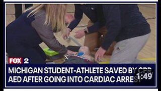 Michigan student-athlete saved after going into sudden cardiac arrest. "Multiple saves this year"