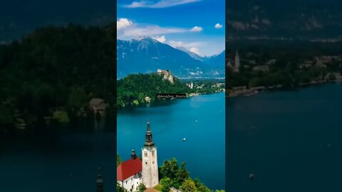 Slovenia Beautiful Nature - Resort Lake Bled #shorts #viral #trensing #europe #dronefootage