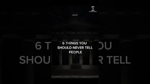 6 Things you should never tell people #book #successmindset #freeaudiobooks #invest #motivation #fyp