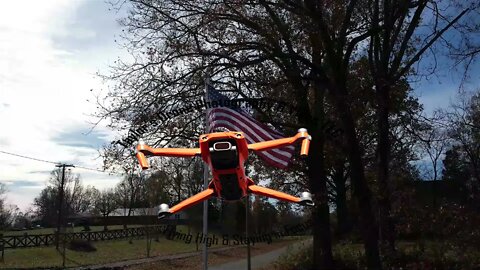 American Flag Waving in the Wind