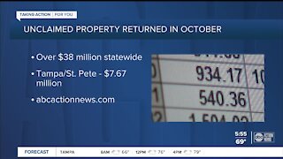 More than $38 million in unclaimed property returned to Floridians in October