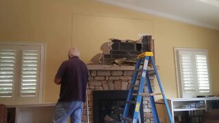 Removing drywall in a customers home (2)