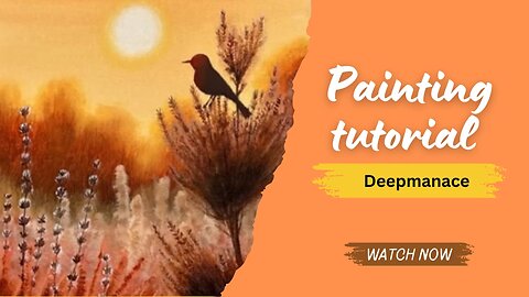 How to Draw a Sunset Scenery Acrylic Painting for Beginners
