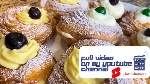 Zeppole di San Giuseppe (fried/baked) choux pastry